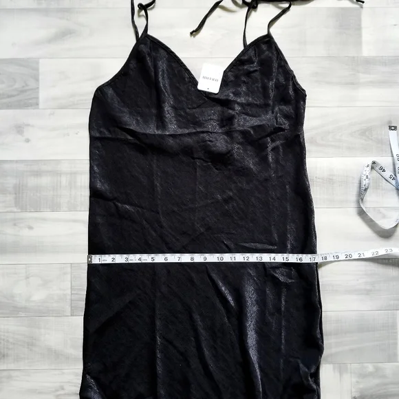 NWT Free People Tie Strap Slip Dress in Black - Picture 12 of 14